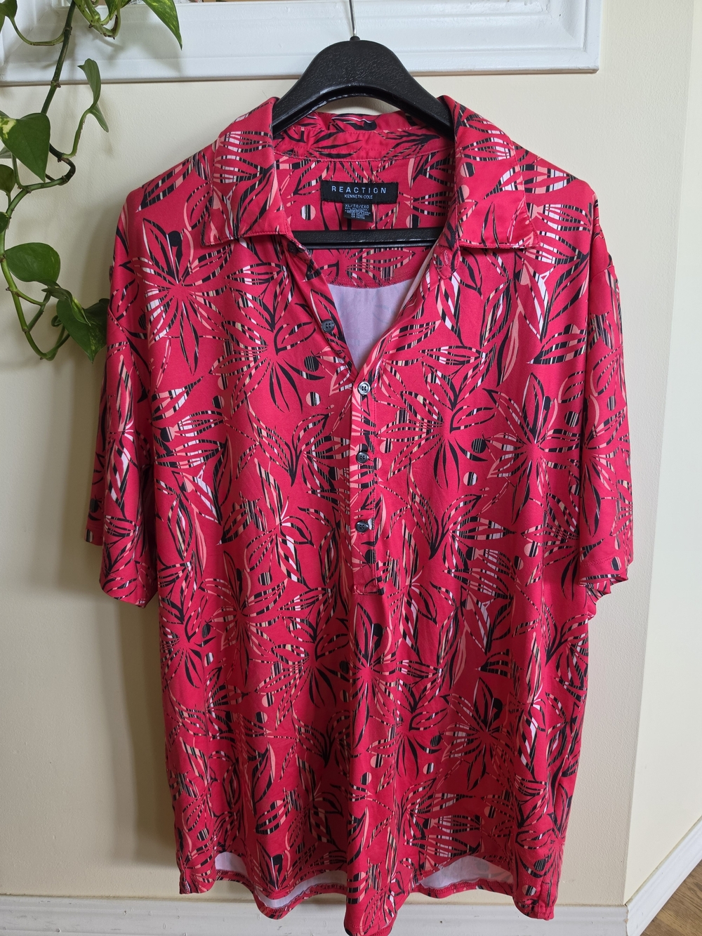 Kenneth Cole Reaction Men's Tropical Abstract Polo Shirt XL